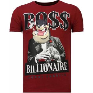 Billionaire Boss - Rhinestone T-shirt - Bordeaux
