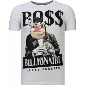 Billionaire Boss - Rhinestone T-shirt - Wit