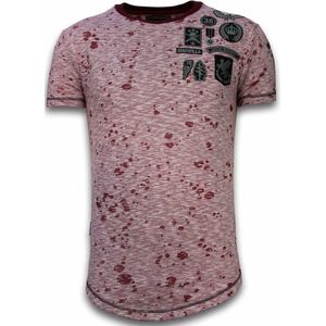 Longfit Asymmetric Embroidery - T-Shirt Patches - Guerrilla - Rood