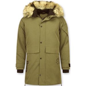 Lange Jas - Winterjas - Groen - Bontkraag