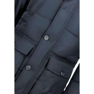 Winterjas Heren Bontkraag - Heren Parka Winterjas - Blauwe Jas