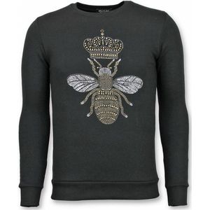Rhinestone Trui - Master Bee Sweater Heren - Zwart