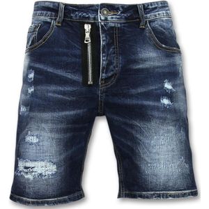 Spijkerbroek Kort Heren - Driekwart Broek Mannen - J975 - Blauw