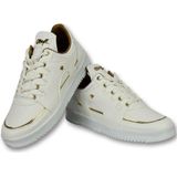 Heren Sneakers Hoog - Mannen Schoenen Luxury White Black - CMS71 - Wit