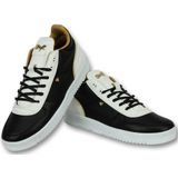 Schoenen Heren Online - Mannen Sneaker Luxury Black White - CMS72 - Zwart