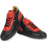Mannen Schoenen Sneakers - Luxury Black Red- CMS72 - Rood