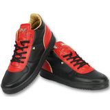 Mannen Schoenen Sneakers - Luxury Black Red- CMS72 - Rood