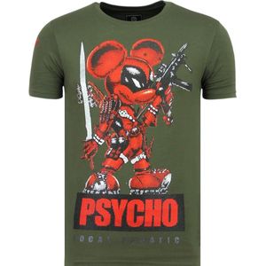 Psycho Mouse - Party T shirt Mannen - 6321G - Groen