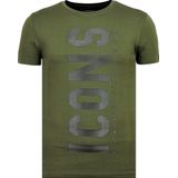 ICONS Vertical - Party T shirt Heren - 6362G - Groen