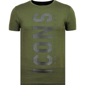ICONS Vertical - Party T shirt Heren - 6362G - Groen