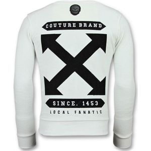 Off Cross - Luxe Sweater Heren - 6356W - Wit