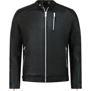 Nep leren jas heren - Motor Jack - Zwart