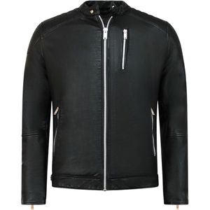 Nep leren jas heren - Motor Jack - Zwart