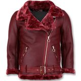 Imitatielammy Coat - Dames - Bordeaux - 100% Polyester - Warm Model