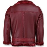 Imitatielammy Coat - Dames - Bordeaux - 100% Polyester - Warm Model