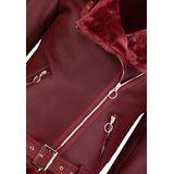 Imitatielammy Coat - Dames - Bordeaux - 100% Polyester - Warm Model