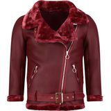 Imitatielammy Coat - Dames - Bordeaux - 100% Polyester - Warm Model