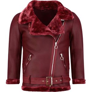 Imitatielammy Coat - Dames - Bordeaux - 100% Polyester - Warm Model