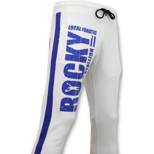 Exclusieve Heren Trainingsbroek - Italian Stallion Rocky Balboa - Wit