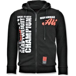Exclusieve Sportvest Heren - Muhammad Ali Champion Print - Zwart