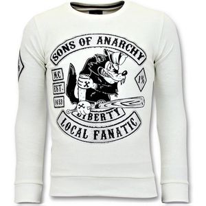 Rhinestones Sweater Heren - Sons of Anarchy Trui - Wit