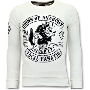 Rhinestones Sweater Heren - Sons of Anarchy Trui - Wit