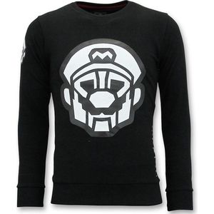 Stoere Sweater Heren - Met Print - Zwart