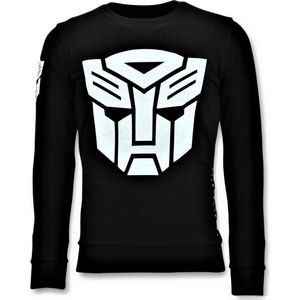 Heren Sweater - Transformers Print - Zwart
