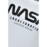 T-shirt Heren met Opdruk - Nasa American Flag Shirt - Wit