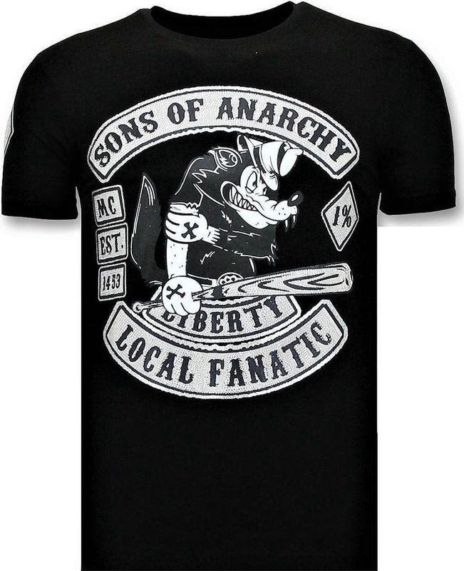 Heren T shirt met Opdruk - Sons of Anarchy - Zwart