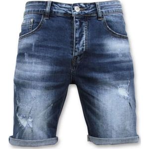 Korte Broek Heren - Gescheurd Short - 9085 - Blauw
