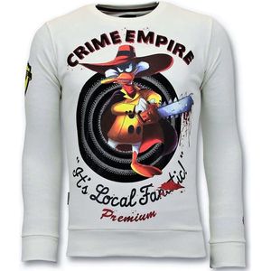 Luxe Heren Sweater - Crime Empire - Wit