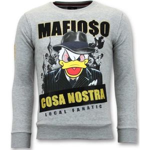 Exclusieve Sweater Heren - Cosa Nostra Mafioso - Grijs