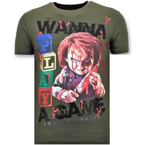 Stoere Heren T-shirt - Chucky Childs Play - Groen