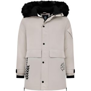 Enos - Parka - Beige - Heren - Met Faux Bontkraag