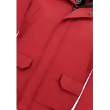 Korte Heren Winterjas - Met Faux Bontkraag - Rood