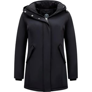 Dames Winterjas Parka - Gewatteerde Jas Dames - Dames jassen - Slim Fit - 0681 - Zwarte Jas