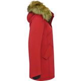 Dames Winterjas met Imitatie Bontkraag - Slim Fit - Rood