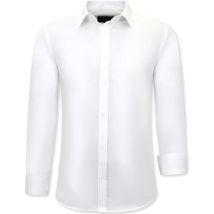 Tony Backer - Slim Fit Overhemd - Zwart - Luxe Trendy Blanco
