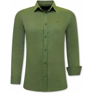 Tony Backer - Slim Fit Overhemden - Rood - Lange Mouwen
