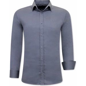 Tony Backer - Speciale Blanco Overhemden - Grijs - Slim Fit