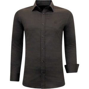 Tony Backer - Bijzondere Overhemden - Bruin - Slim Fit - Lange Mouwen