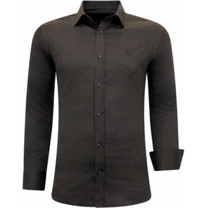 Tony Backer - Bijzondere Overhemden - Bruin - Slim Fit - Lange Mouwen