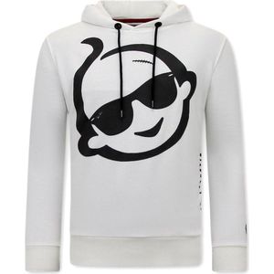 Hoodie Heren Print - Zwitsal - Creme