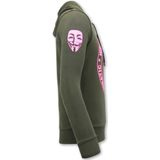 Hoodie Heren Print - We Are Anonymous - Groen