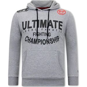 Hoodie Heren Print - Ultimate Fighting - Grijs