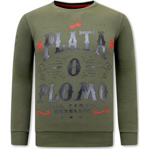 Heren Trui met Print - PLATA O PLOMO - Groen