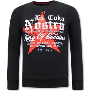 Heren Sweater - Escobar King Of Cocaine - Zwart