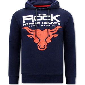 Heren Sweater met Print -Venom Face Neon - Blauw