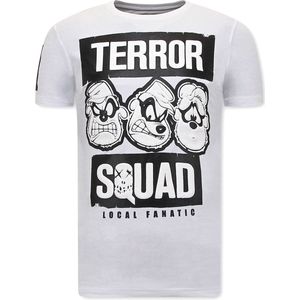 Heren T shirts met Print - Beagle Boys Squad - Wit